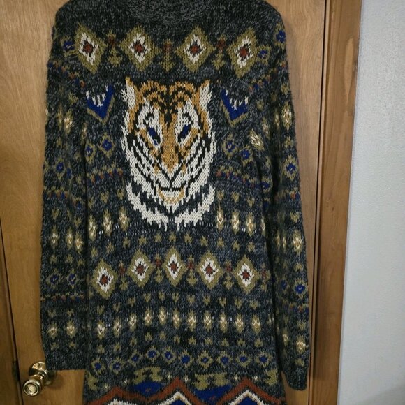 Free People Mascot Tiger Wool Blend Cardigan Sweater Coat Boho RARE Size Medium - Picture 4 of 10